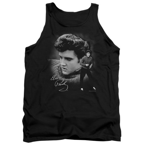Elvis Presley Sweater Adult Tank Top Black