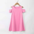 thumbnail image 5 of Minimalist Crew Neck Short Sleeve Dress – Basic Comfort Gown Ages 3-12, Preschool & Play Outfit, Simple Pair Alongside Pink Dress for Girls Ensemble, 5 of 6