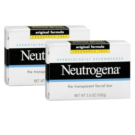 Neutrogena The Transparent Facial Bar Original Formula, Fragrance Free 3.50 oz (Pack of 2)