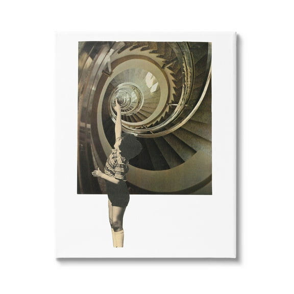 Stupell Industries Surreal Pointing Child Spiral Staircase Graphic Art Gallery Wrapped Canvas Print Wall Art, Design by Matheus Lopes Castro