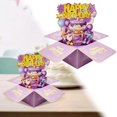 thumbnail image 2 of VKLU 3D Pop Up Happy Birthday Card, Purple & Gold Glitter Box Card, Unique Greeting Card for Her, Friends, or Family, Desktop Keepsake, 2 of 5