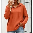 thumbnail image 3 of Perfectbot Womens Lightweight Waffle Knit Hoodie Pullover V Neck Long Sleeve Fall Casual Sweatshirt, 3 of 6