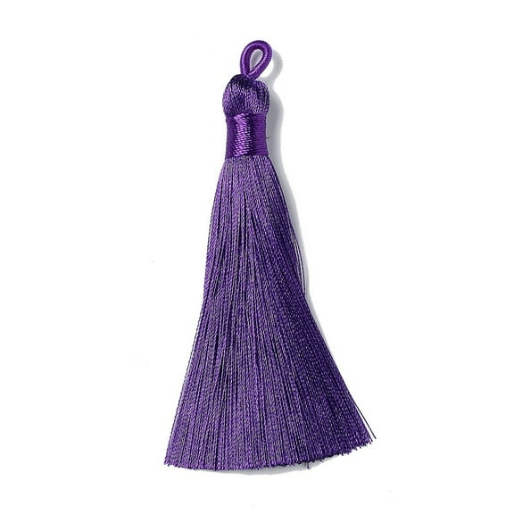 30 pc Nylon Tassels Big Pendant Decorations Purple 83~92x9~10mm Hole: 1.5~4mm