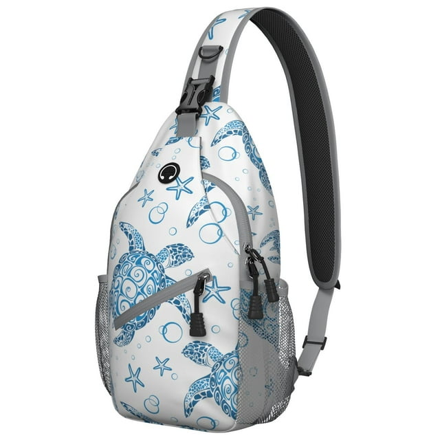 Sac Bandoulière Animal Marin - Sac d'Épaule à Imprimé Tortue de Mer Hawaïenne pour la Randonnée, le Vélo et l'Extérieur - Spacieux et Sécuritaire