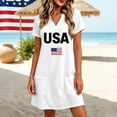 thumbnail image 6 of QUNYINEY A Line Everyday Dresses for Women Patriotic Short Sleeve Mini Independence Day T-Shirt Dress Loose Fit Summer Casual V Neck with Pockets Dresses, 6 of 9
