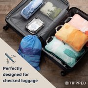 TRIPPED Travel Gear 7-Piece Extra-Large Compression Packing Cubes for Luggage, Travel Graphic