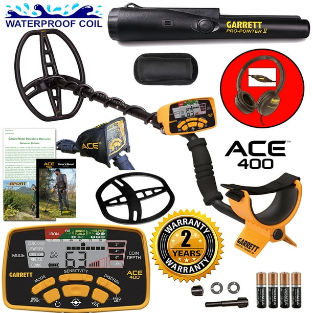 Garrett ACE 400 Metal Detector with DD Waterproof Search ...