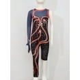 thumbnail image 3 of iiniim Girls Reputation Red Snake Bodysuit Halloween Kids One-Legged Leotard Concert Jumpsuit Black Red 110, 3 of 7