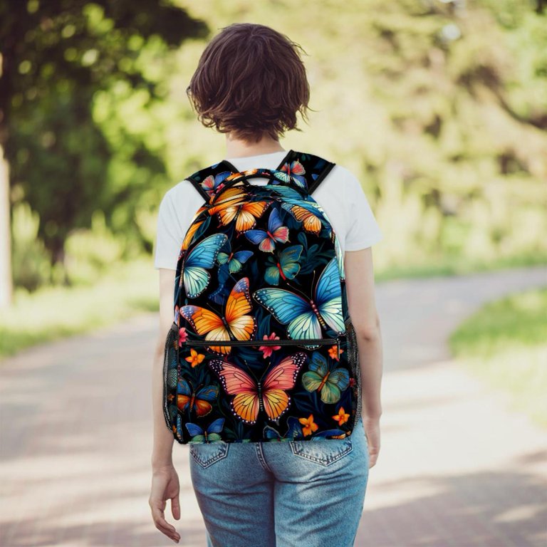 Lightweight Backpack Butterfly School Bag Travel Laptop