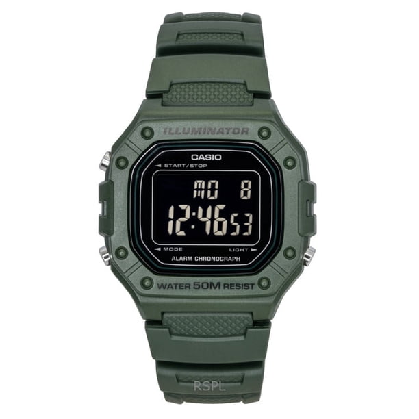 Casio Reloj de Cuarzo con Correa de Resina Digital Estándar W-218H-3BV para Hombre