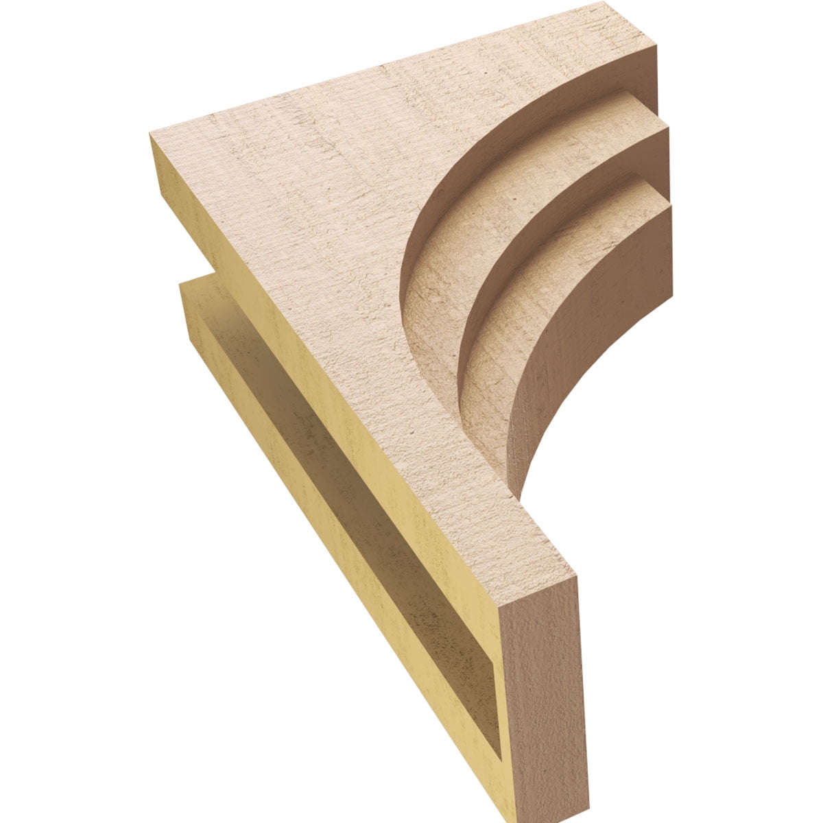7"W x 14"D x 21"H Classic Rockford Rough Cedar Woodgrain TimberThane Corbel, Primed Tan