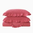 thumbnail image 2 of JML Ensemble de Courtepointe 3 Pcs Format Grand Lit, Couvre-Lit en Microfibre Lavée à la Pierre à Volants avec 2 Taies, 2 of 5