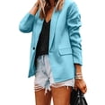 thumbnail image 2 of Yuemengxuan Women Fashionable Formal Blazers with Pockets, Solid Color Jacket in 10 Colors, 2 of 4