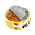thumbnail image 3 of Cama de gato en forma de lata Anti slip Bottom Máquel lavable con manta con capucha con tazón de ramen de cojín suave cama de gato con cueva de cubier, 3 of 7