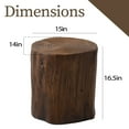 thumbnail image 6 of COSIEST Painted Brown Concrete End Table, Faux Wood Tree-Trunk Stool, 6 of 8