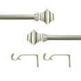 thumbnail image 2 of PowerSellerUSA Decorative Telescopic Metal Curtain Rod, 66" to 120" Contemporary Round PVC Finials, Ultra Durable Brackets 3/4" Diameter Window Drapery Rod, Nickel - Antique Finial, 2 of 8