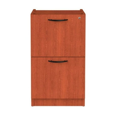 Alera 2 Drawers Vertical Lockable Filing Cabinet, Medium Cherry