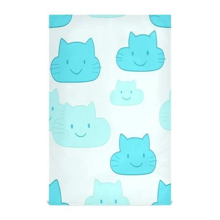 

Cat Faced Clouds Pattern Decorative Waffle Towel Kitchen Dishcloth 28x18in Multi-Use Tea Towel