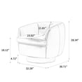 thumbnail image 2 of UIXE PU Leather Swivel Barrel Accent Chair, Comfy Round Upholstered Armchair Reading Chair for Living Room, Barrel Club Chairs Bedroom, Brown, 2 of 7