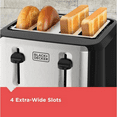 thumbnail image 6 of Black+Decker 4-Slice Toaster with Extra-Wide Slots and Drop-Down Crumb Tray, Black/Silver, 6 of 8