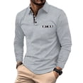 thumbnail image 1 of Blusa y camisa deportiva de manga larga con cuello vuelto para hombre, con botones y cuadros escoceses, 1 of 8