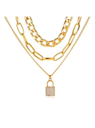 Akoada Fashion Key Padlock Pendant Necklace