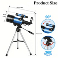 thumbnail image 6 of 70mm Refractor Telescope for Kids and Beginners, 300mm Focal Length with Eyepieces, Barlow Lenses, Short Tripod and DIY Stickers, 6 of 10