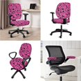 thumbnail image 2 of FKELYI Pink Love Leopard Print 2 Piece Office Chair Covers with Armrest Covers for Home Decor Washable Computer Chair Slipcover Desk Chair Protector for Backrest & Cushion, 2 of 7
