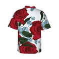 thumbnail image 4 of Beautiful Red Roses Flower Men's 3d Print Casual Button Down Shirts, Novelty Hawaiian Short Sleeves 2xl, 4 of 8