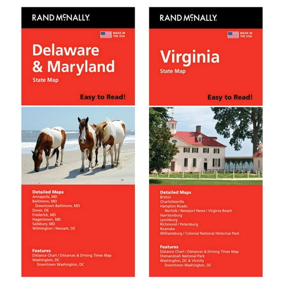 Rand McNally State Maps: Delaware/Maryland and Virginia (2 Maps)