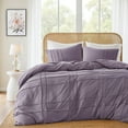 thumbnail image 2 of Regency Heights Twin/Twin XL Duvet Cover Set, Soft Washed Pleated Duvet Cover Twin/Twin XL, 2-Piece Dorm Bedding Set with Pillow Shams, Purple, 2 of 12