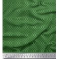 thumbnail image 1 of Soimoi Green Modal Satin Fabric White Dots Decor Fabric Printed Yard 42 Inch Wide, 1 of 3