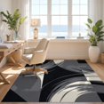 thumbnail image 3 of Design&I 5'x7' Washable Area Rug Sleek Flatweave Pet Friendly & Non-Slip Long Hallway Understated Border Showcasing Crisp Composition for Small Living Room, Bedroom, 3 of 7