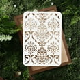 thumbnail image 5 of 1 pc Damask Wall Stencil Template 11.7 x 8.3 Inch Reusable Plastic Art Stencil for Painting on Wood Wall Floor Fabric Glass Furniture DIY Home Decor Stencil Craft Drawing Stencil, 5 of 9
