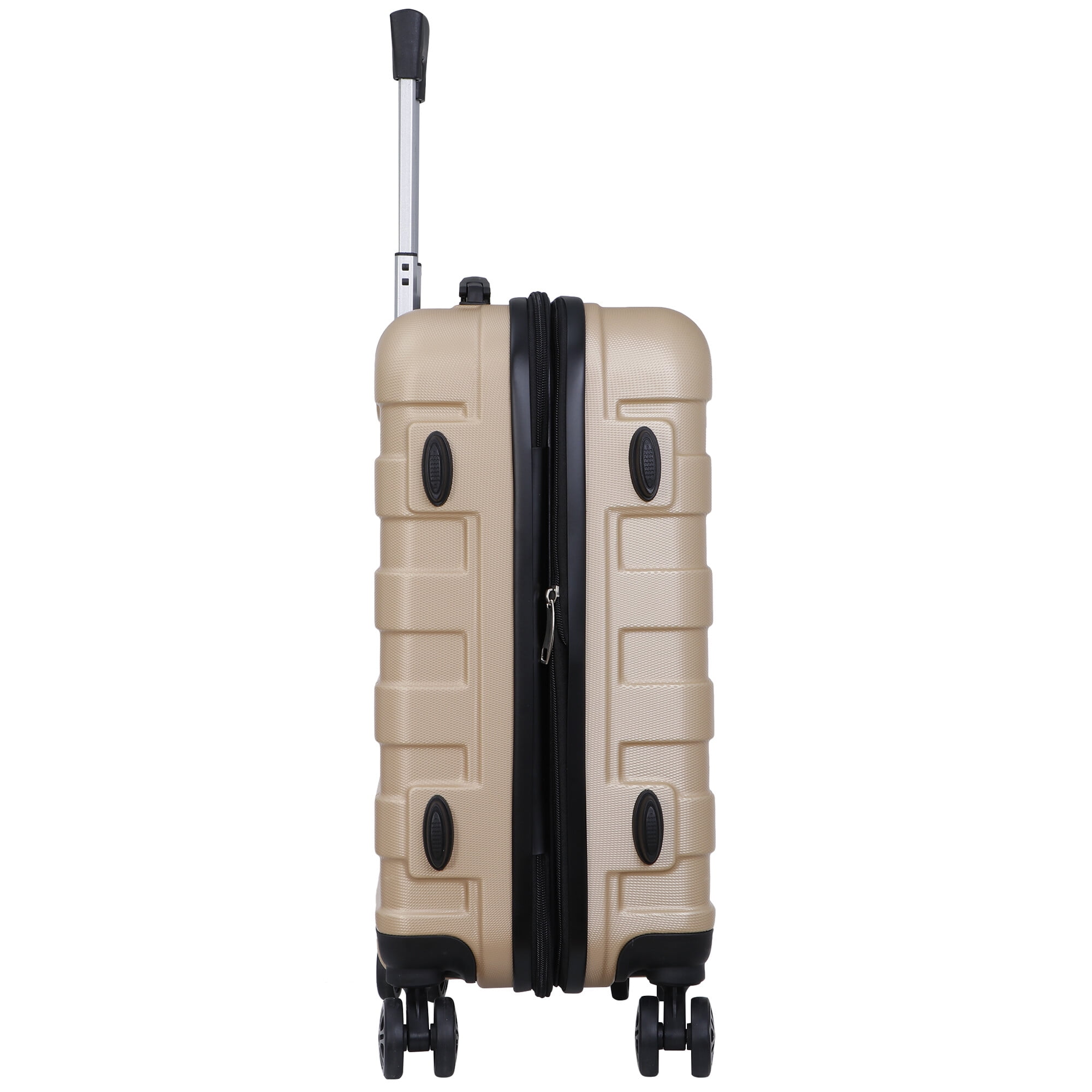 SuperDeal 22 Inch Spinner Carry On Luggage Hardside Suitcase Expandable Travel Bag with Wheels, Champagne