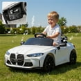 thumbnail image 3 of BMW M4 12V Kids Ride On Toy Car with Parents Remote, Electric Car with USB/MP3, Bluetooth, LED Light, Toddler Car with A Handle with Wheels and A Pull, Easy to Carry, Gift for Boys Girls 2-5, White, 3 of 13