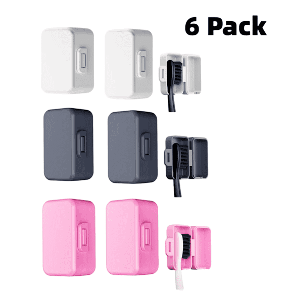 6-Pack Toothbrush Head Covers, Waterproof Dustproof Travel Case, 2 White/2 Black/2 Red Caps for Bathroom Hygiene (1.1*1.6in)