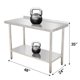 thumbnail image 3 of Yeshouse Mesa de acero inoxidable para preparación y trabajo con protector contra salpicaduras, mesa de cocina resistente con estante inferior ajustable y patas para restaurantes, hogares y hoteles, 3 of 6