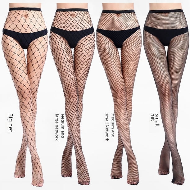 Calcetines de rejilla Jk calcetines de malla de seda negra pantalones huecos Europa y Estados Unidos sexy caliente delgado largo