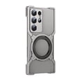 thumbnail image 2 of Case for Samsung Galaxy S24 Ultra Frameless, with Magnetic Kickstand 360° Rotatable, Bezel Less Metal Slim Hard Ultra Thin Case with Ring Holder Magnetic Stand for Men, Gray+Silver, 2 of 7