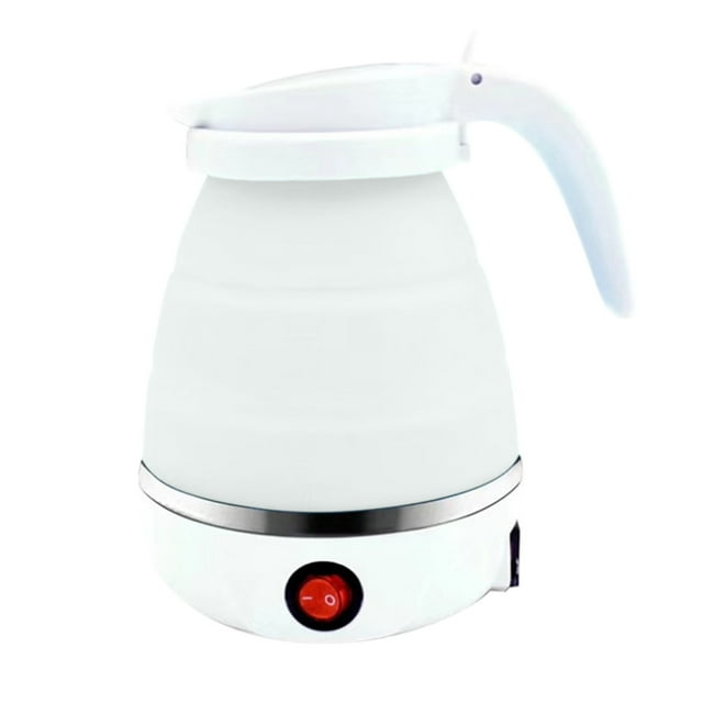 EARKITY Travel Kettle, Electric Small Foldable Portable Kettle, Silicone Collapsible Heating Water Boiler Tea Pot for Camping, Easy for Storage with Separable Power Cord