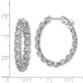 thumbnail image 4 of Primal Silver Sterling Silver Rhodium-plated Cubic Zirconia In and Out Oval Hoop Earrings, 4 of 4