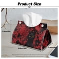 thumbnail image 7 of COEQINE Facial Tissue Holder Cover PU Leather Rectangle Napkin Facial Tissue Dispenser Organizer for Living Room, Kitchen, Bathroom, Car, Halloween Home Decor, Black Cat Cobweb Bloody Handprint, 7 of 7