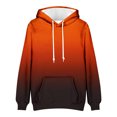 thumbnail image 4 of VBTAPA Men's Pullover Hoodie Gradient Color Hooded Sweatshirt Oversized Drop Shoulder Hoodies Loose Casual Drawstring Sweatshirts with Kangaroo Pocket Orange L, 4 of 5