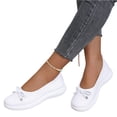 thumbnail image 4 of Domzle Women's Flat Shoes Comfortable Square-Toe Slip on Casual Dress Flats with Arch Support All-Day Standing Shoe White, 4 of 7