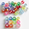 thumbnail image 4 of 1000 cuentas acrílicas grandes de 6 x 9 mm para pulseras infantiles, con interior plateado, para manualidades, kits de bisutería para niñas, collares y pulseras (colores variados)., 4 of 7