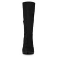 thumbnail image 6 of BLISSFUL STEP Women's Mid-calf Round Toe Block Heel Boots Black 8.5, 6 of 8