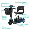 thumbnail image 2 of Vive Mobility 3-Wheel Electric Scooter Bundle – Includes Cup Holder, Mobility Electric Chair, Sheepskin Armrests & Gel Seat Cushion, Blue, 2 of 7