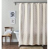 Better Homes & Gardens Metallic Ikat Dou Fabric Shower Curtain, 72" x 72"