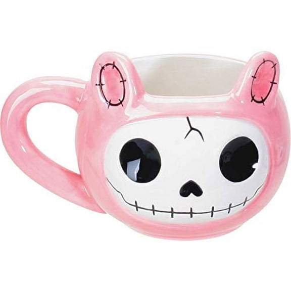 Ebros Gift Furrybones Coffee Mug Beverage Cups 14 fl oz Mugs (Pink Bun Bun)